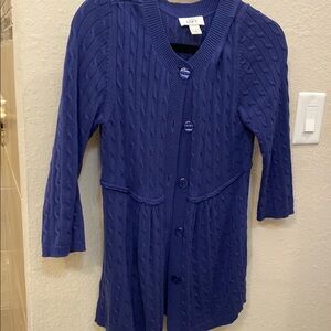 LOFT Royal Blue Cable Knit Cardigan